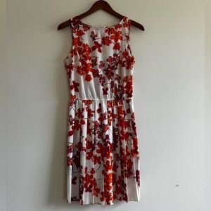 Charming Charlie Orange/Pink Floral Mini Sun Dress Small